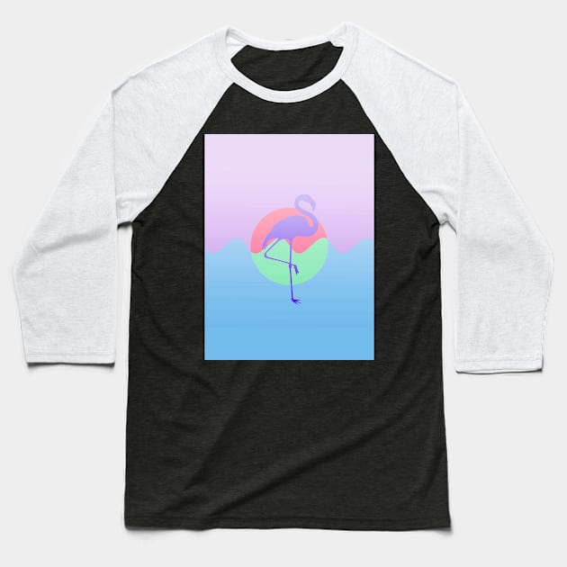 Purple Flamingo Baseball T-Shirt by mareescatharsis